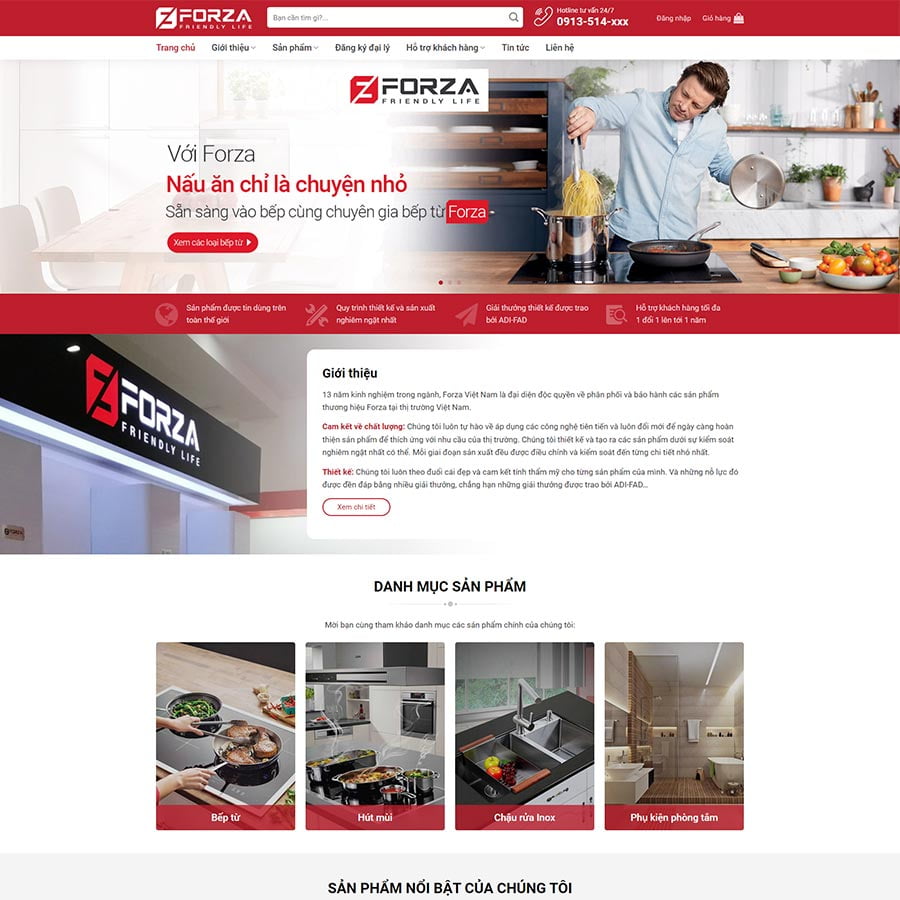 Theme WordPress bán bếp từ, bếp hồng ngoại 02