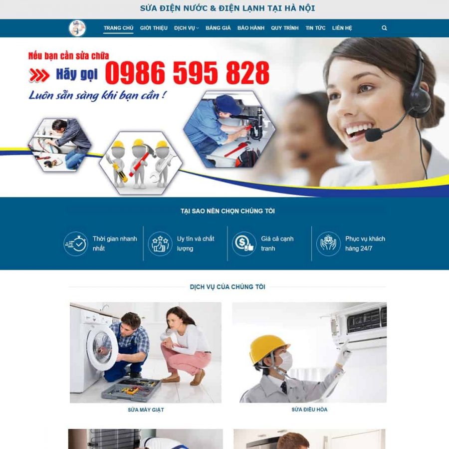 Theme wordpress sửa chữa điện lạnh 02