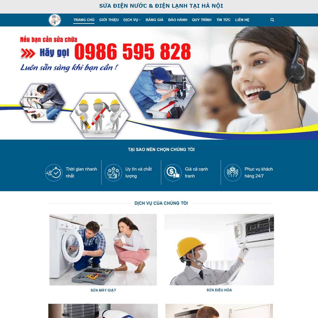 Theme wordpress sửa chữa điện lạnh 02