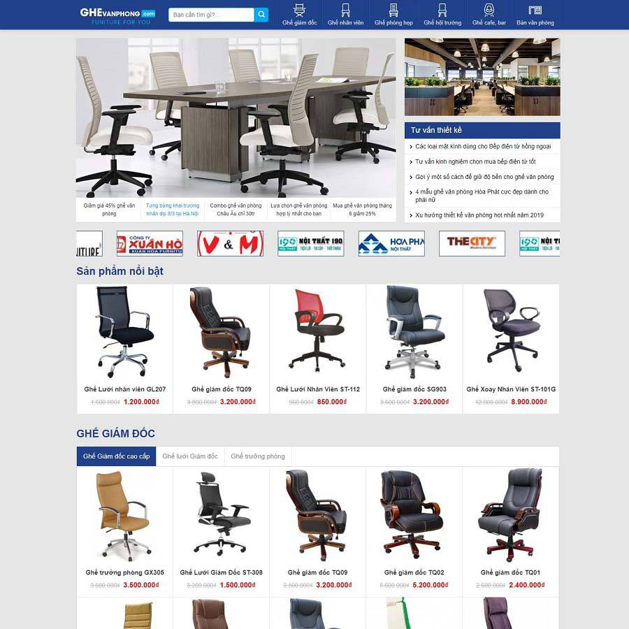 Theme WordPress bán ghế văn phòng