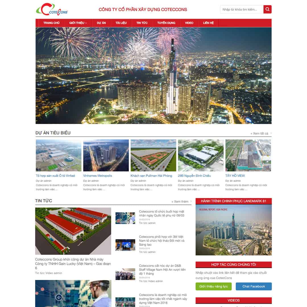 Theme WordPress giới thiệu công ty xây dựng