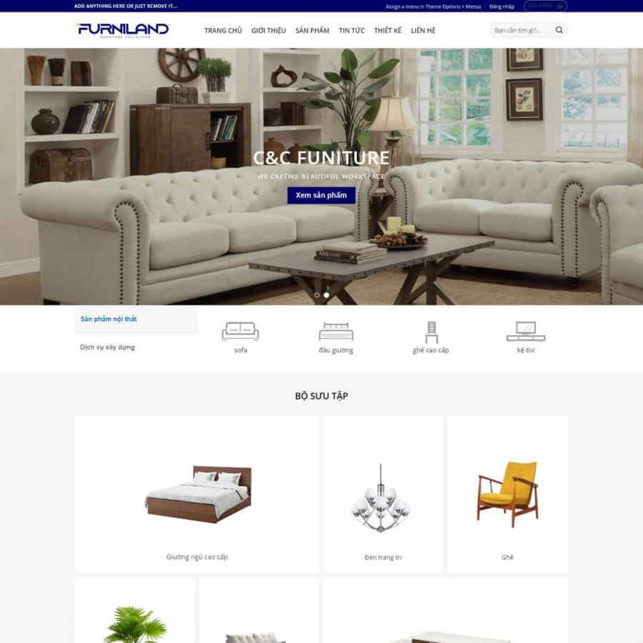 Theme WordPress bán sản phẩm nội thất