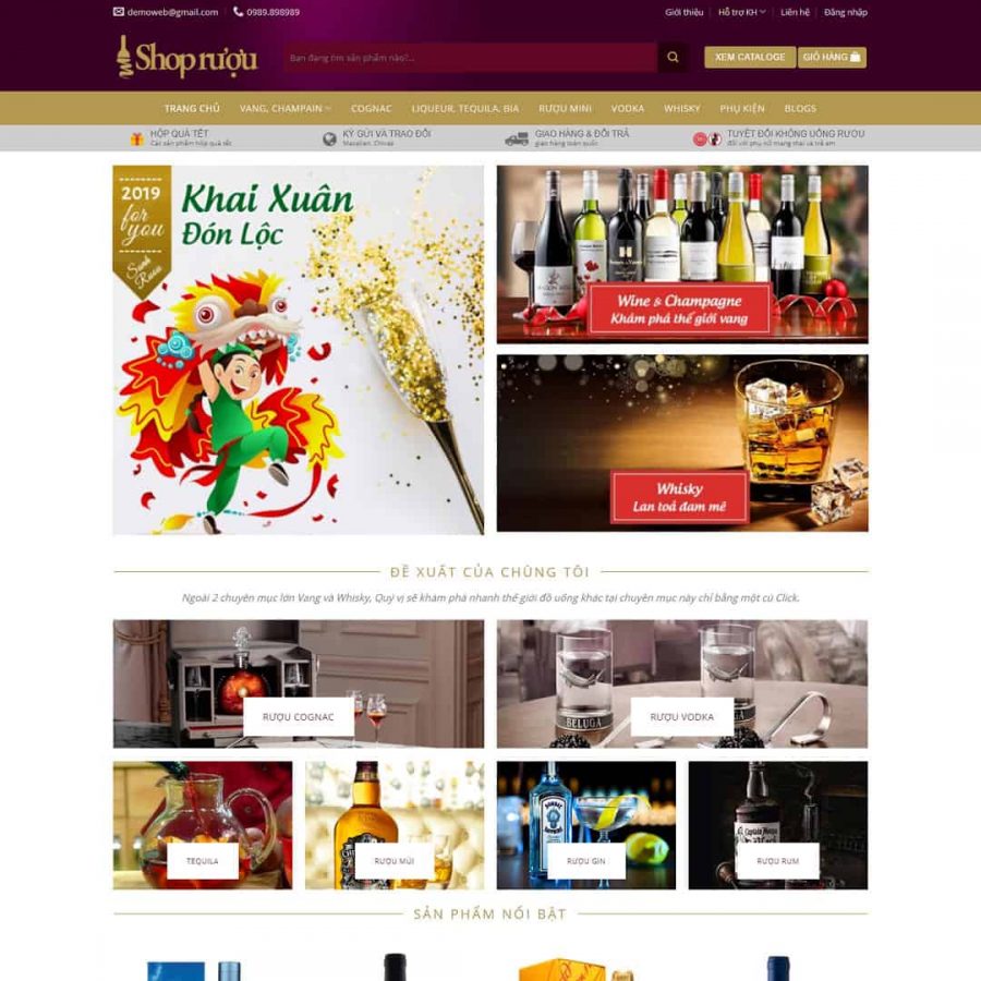 Theme WordPress cửa hàng bán rượu