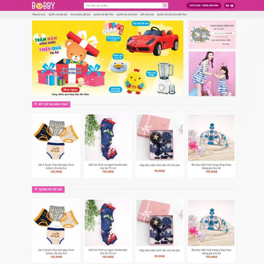 Theme WordPress thời trang trẻ em