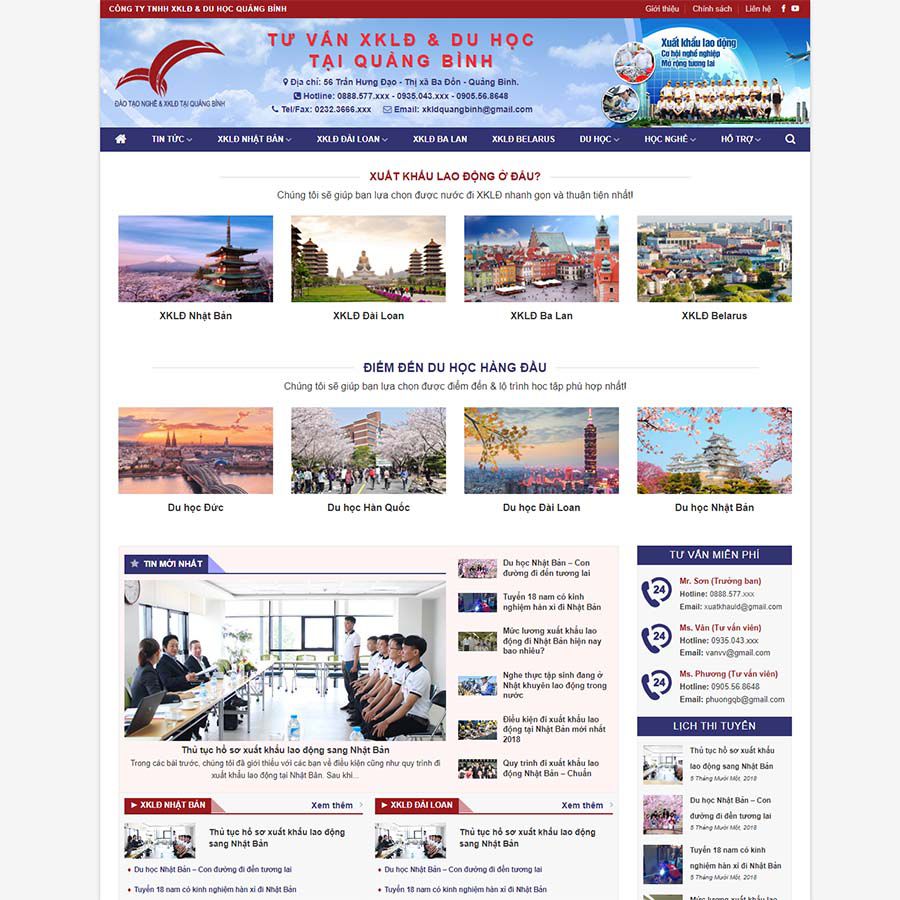 Theme WordPress xuất khẩu lao động 07