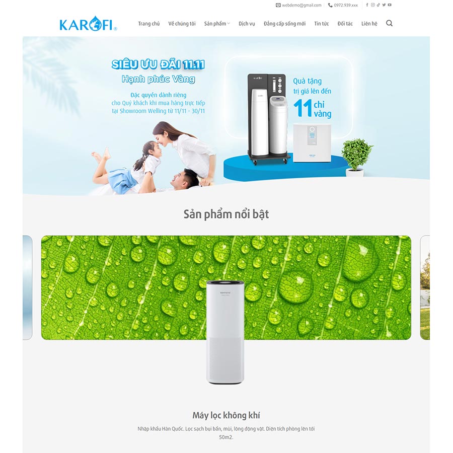 Theme WordPress bán máy lọc nước 03