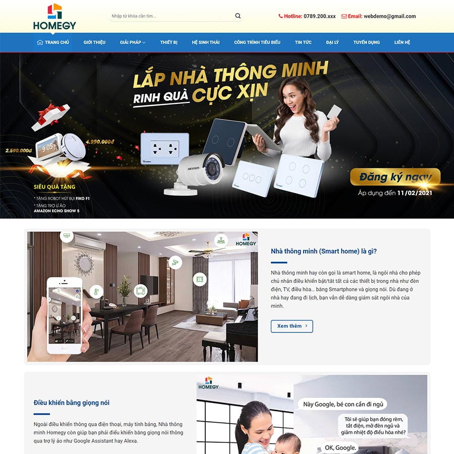 Theme WordPress nhà thông minh, smarthome 02